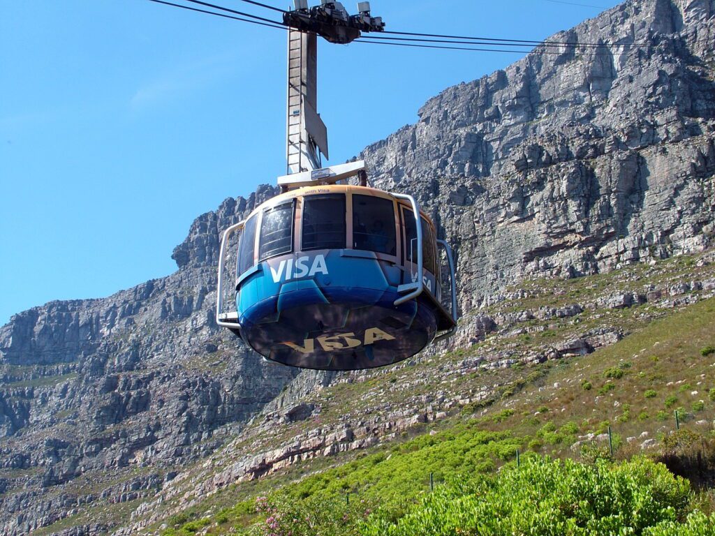 image of cable car, table mountain, cape town, south africa 
