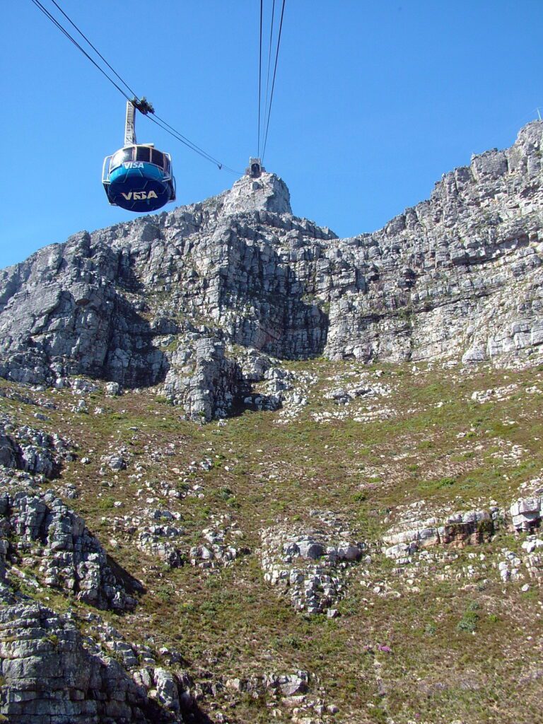 image of cable car, table mountain, cape town, south africa 