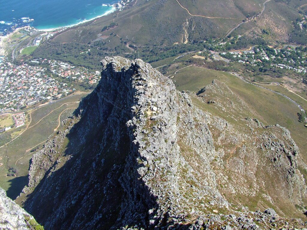 image of rugged sides of table mountain, cape town, south africa