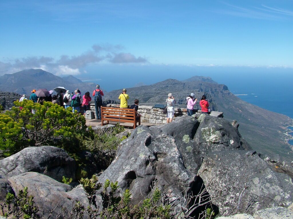 image of observation deck, upper cable station, table mountain, cape town, south africa