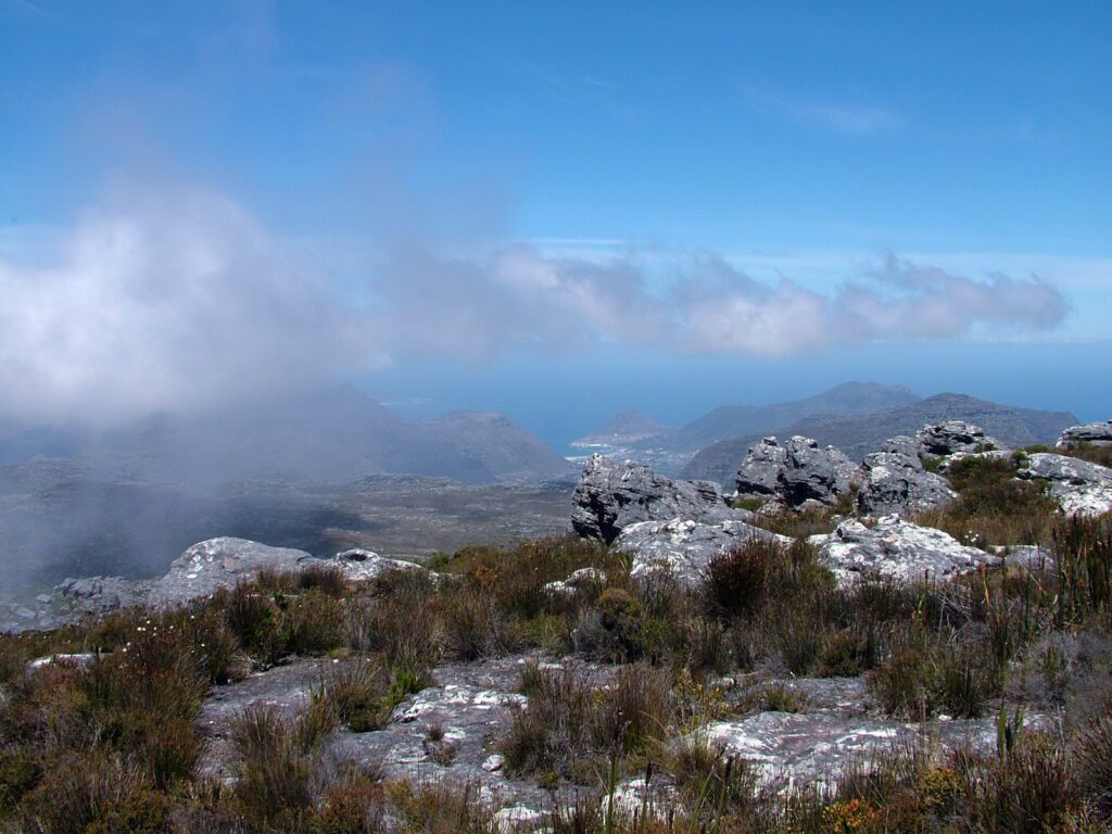 image of clouds over table mountain, cape town, south africa