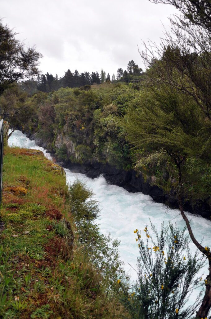 image of waikato river at huka falls, new zealand