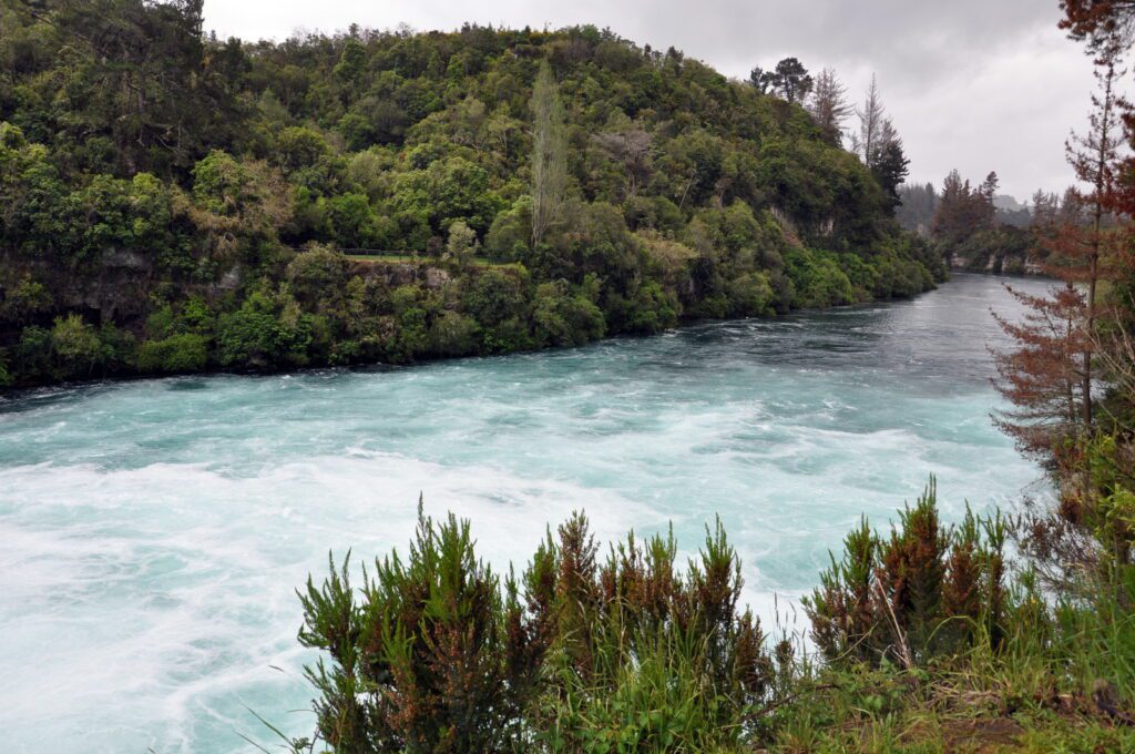 image of waikato river at huka falls, new zealand 