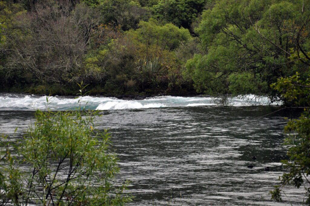 image of Waikato River above huka falls, new zealand 