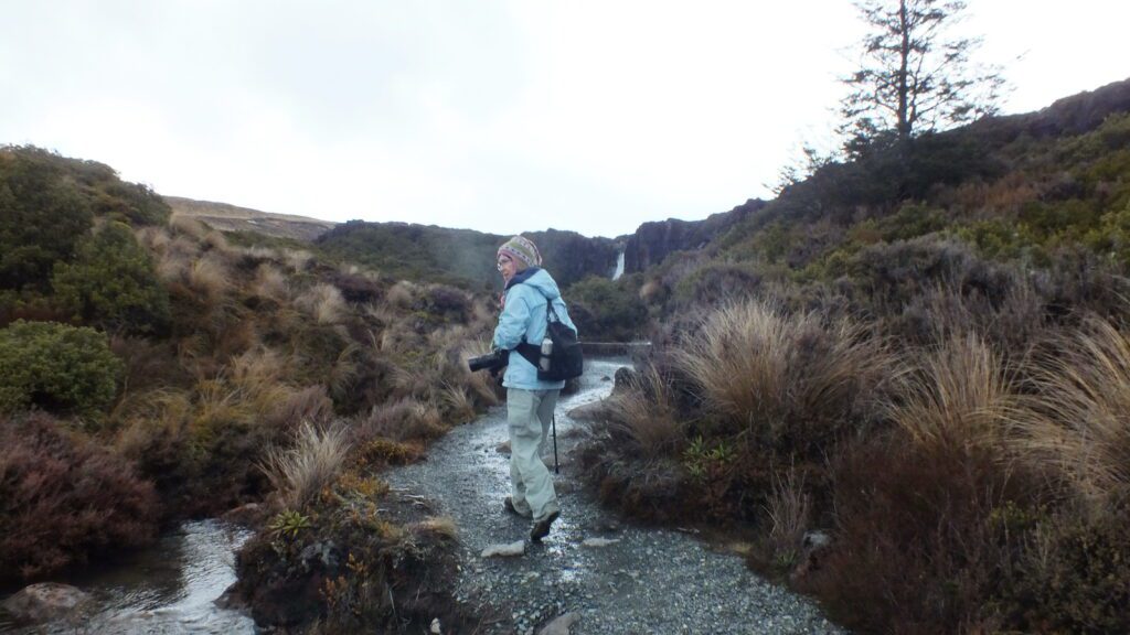 image of jean on taranaki falls trail, Mt. Tongariro National Park, New Zealand