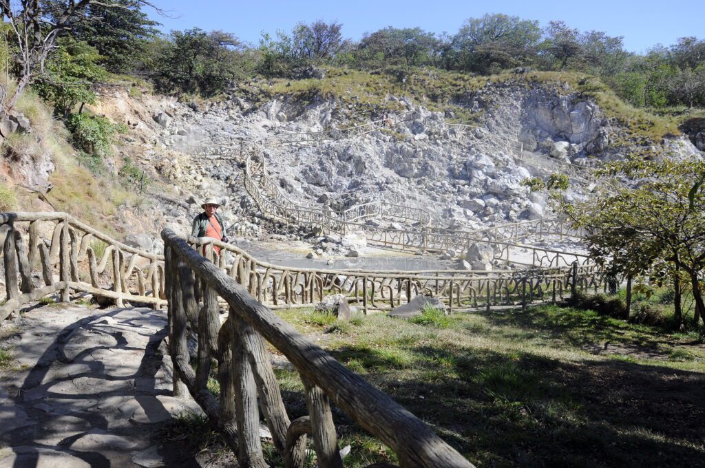 image of bob inside the crater at las hornillas volcanic activity centre, miravalles volcano, costa rica 