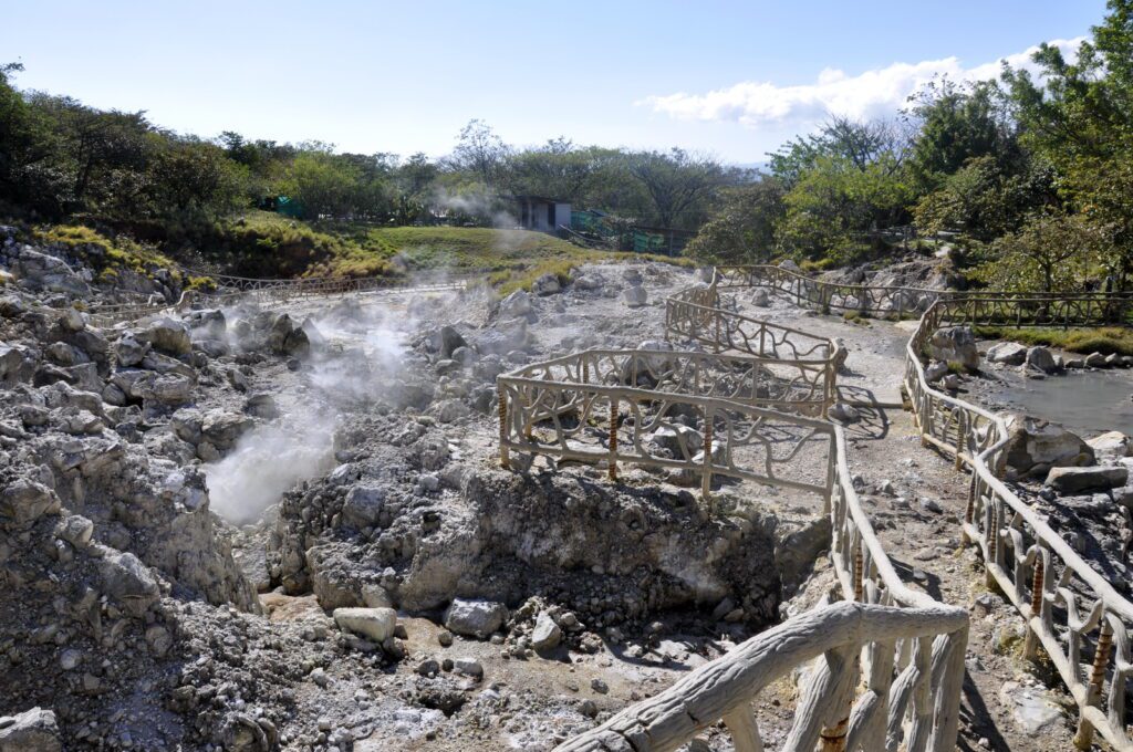 image of the crater at las hornillas volcanic activity centre, miravalles volcano, costa rica 