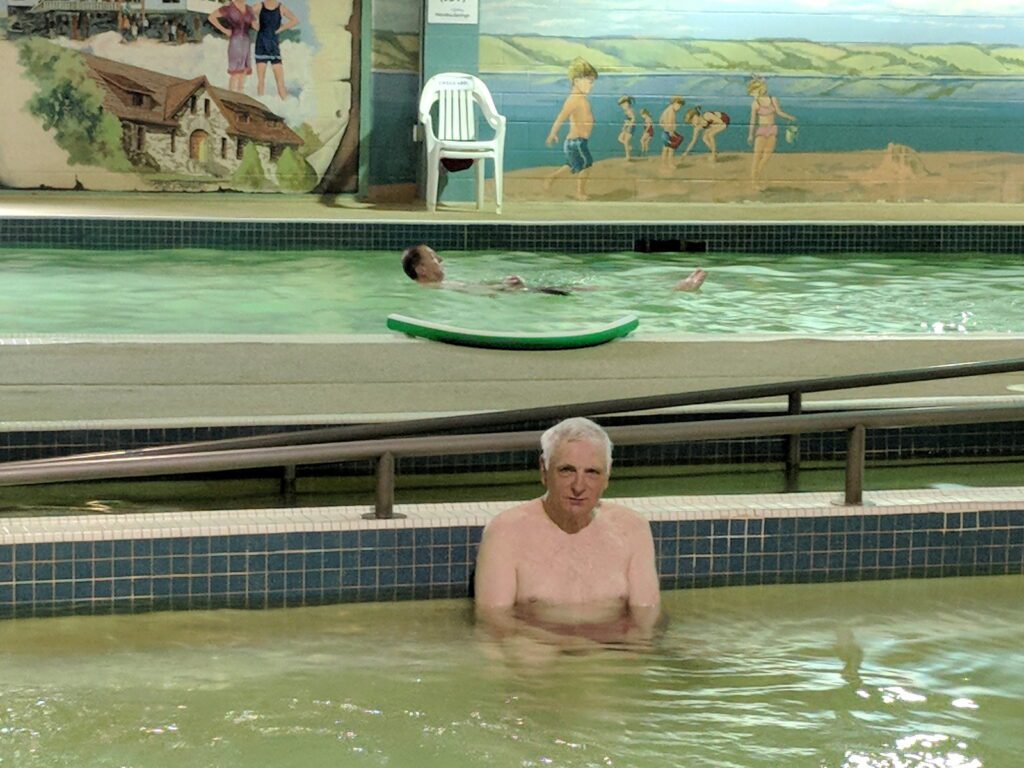 image of bob in a pool, Manitou Springs Resort & Mineral Spa, manitou beach, saskatchewan