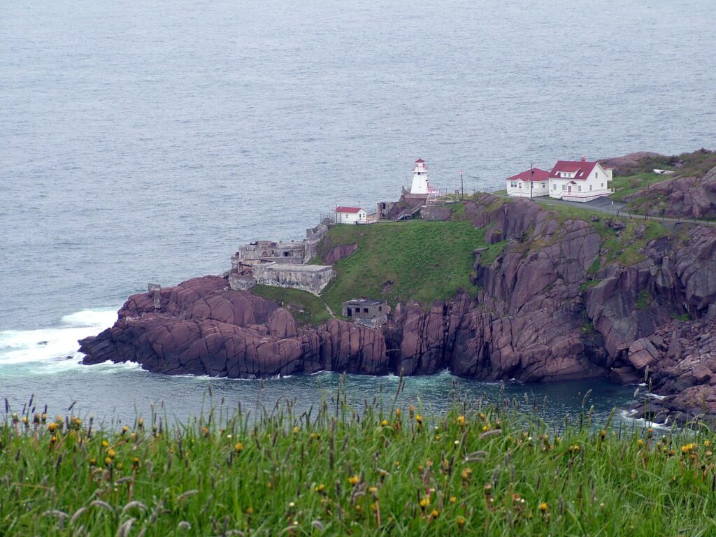 image of fort amherst and the lighthouse, the narrows, st. john's harbour, st. john's, newfoundland