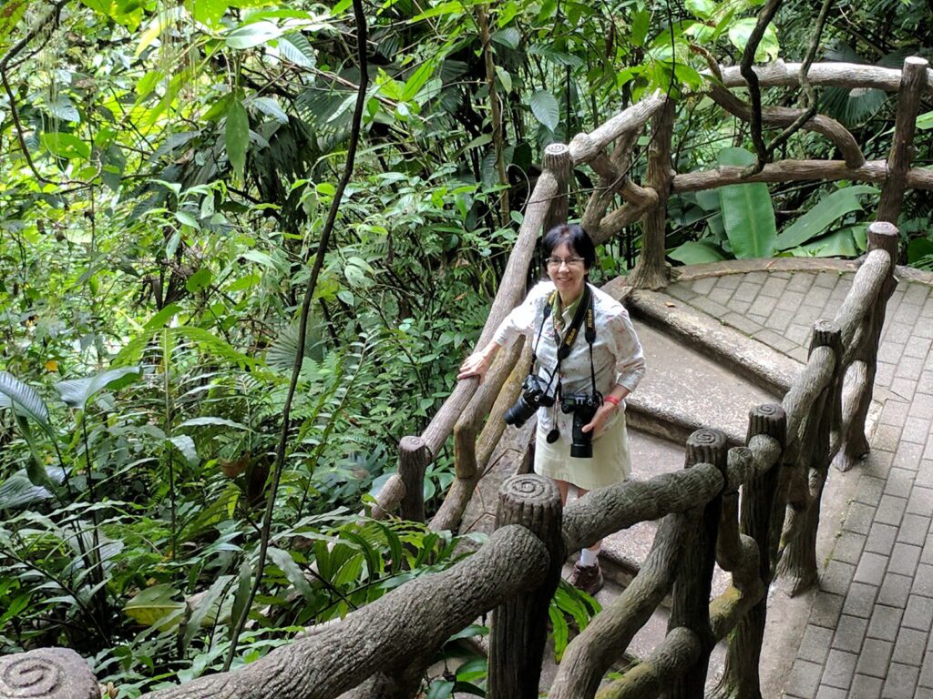 image of jean on the trail to la fortuna waterfall, la fortuna, costa rica