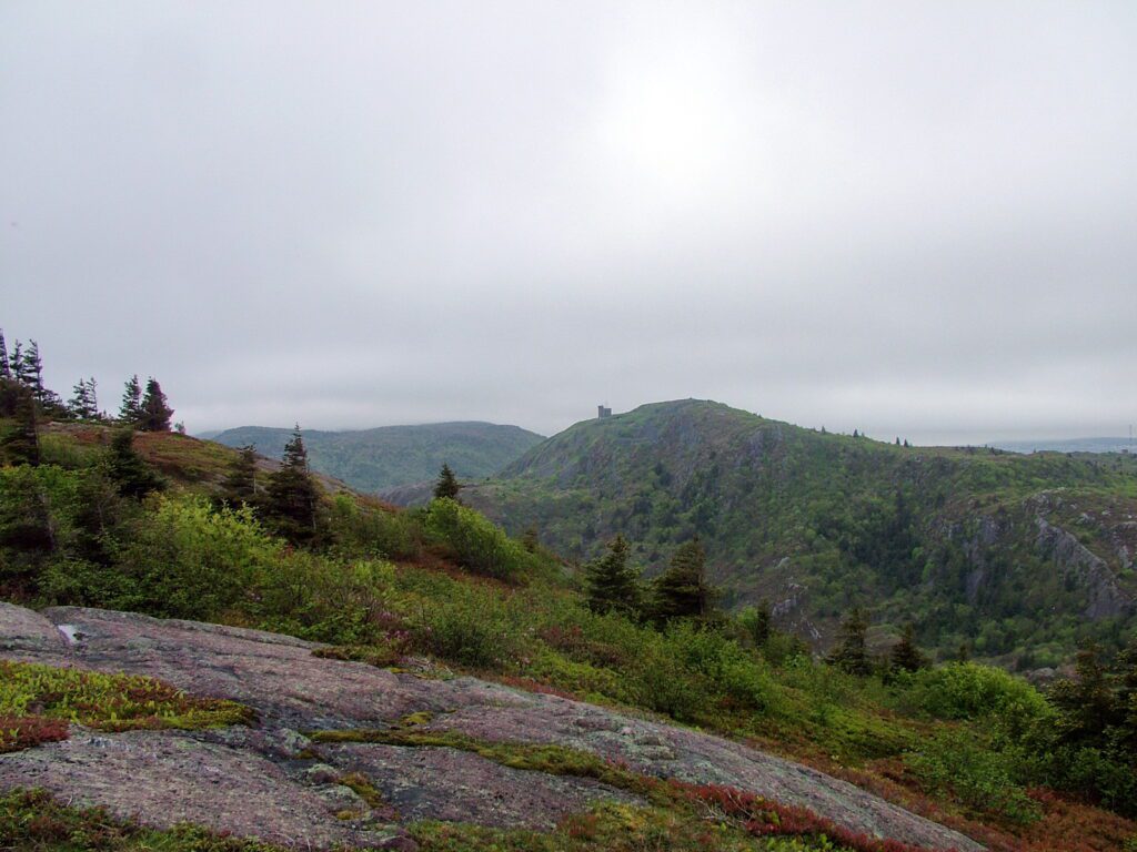 image of cabot tower from cuckolds head, signal hill, st. john's, newfoundland and labrador