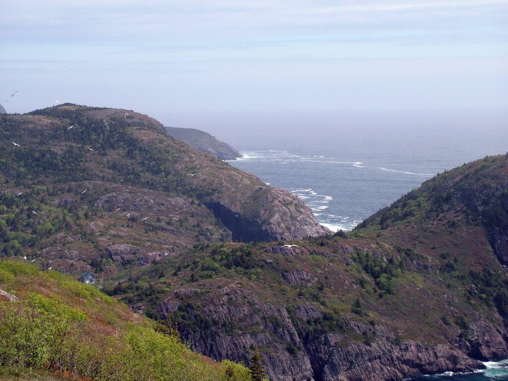 image of atlantic ocean from ladies lookout, ladies lookout trail, signal hill, st. john's, newfoundland and labrador
