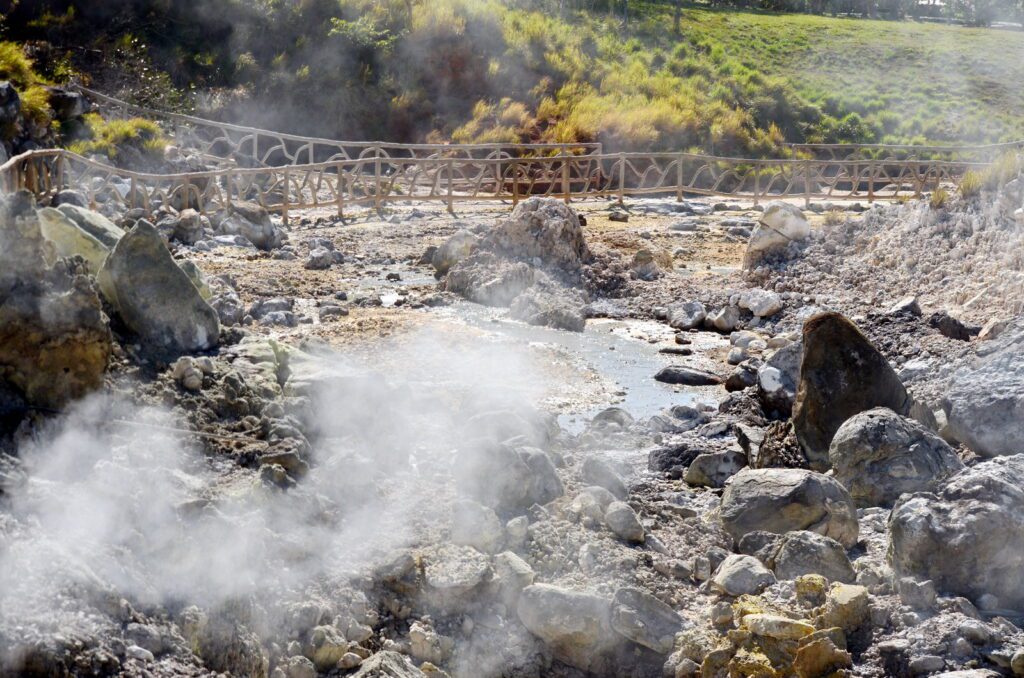 image of hot steam, las hornillas volcanic activity centre, miravalles volcano, costa rica 