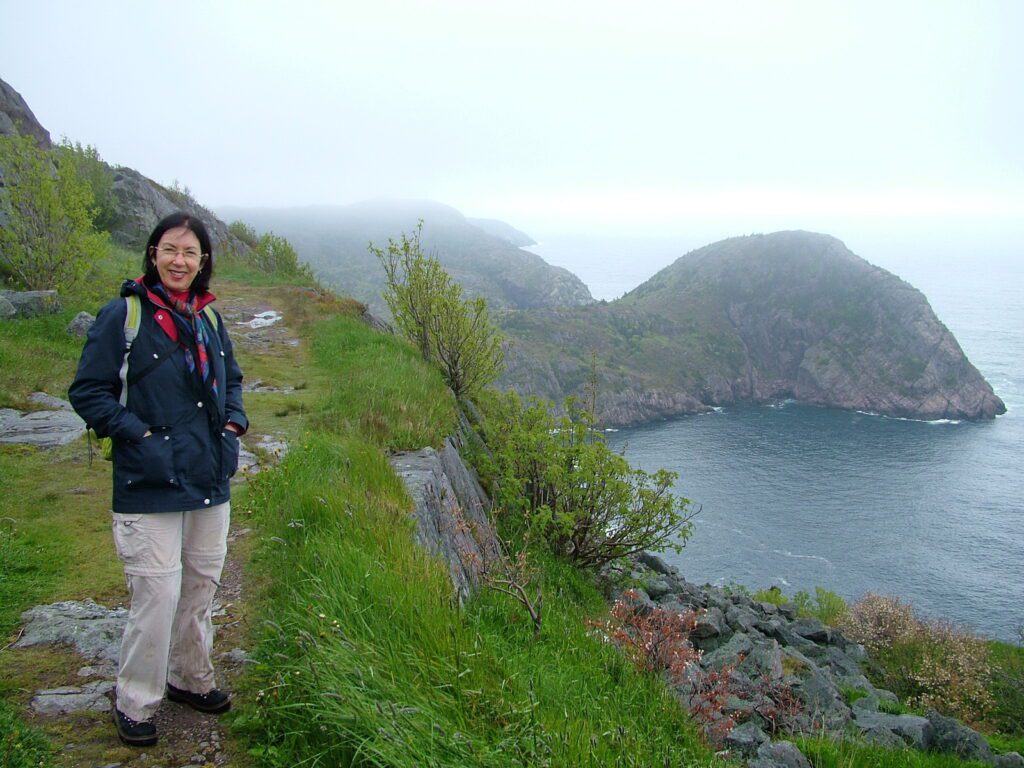 image of jean overlooking cuckolds head from ladies lookout trail, signal hill, st. john's, newfoundland and labrador
