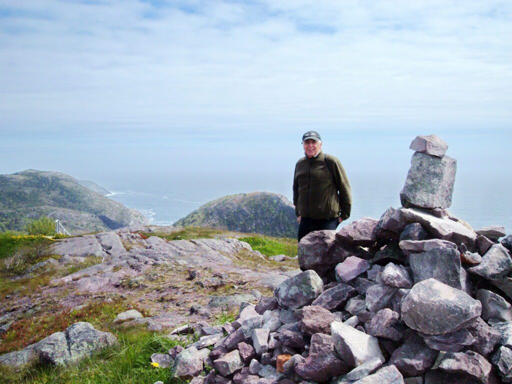 image of bob at ladies lookout above cuckolds head, ladies lookout trail, signal hill, st. john's, newfoundland and labrador