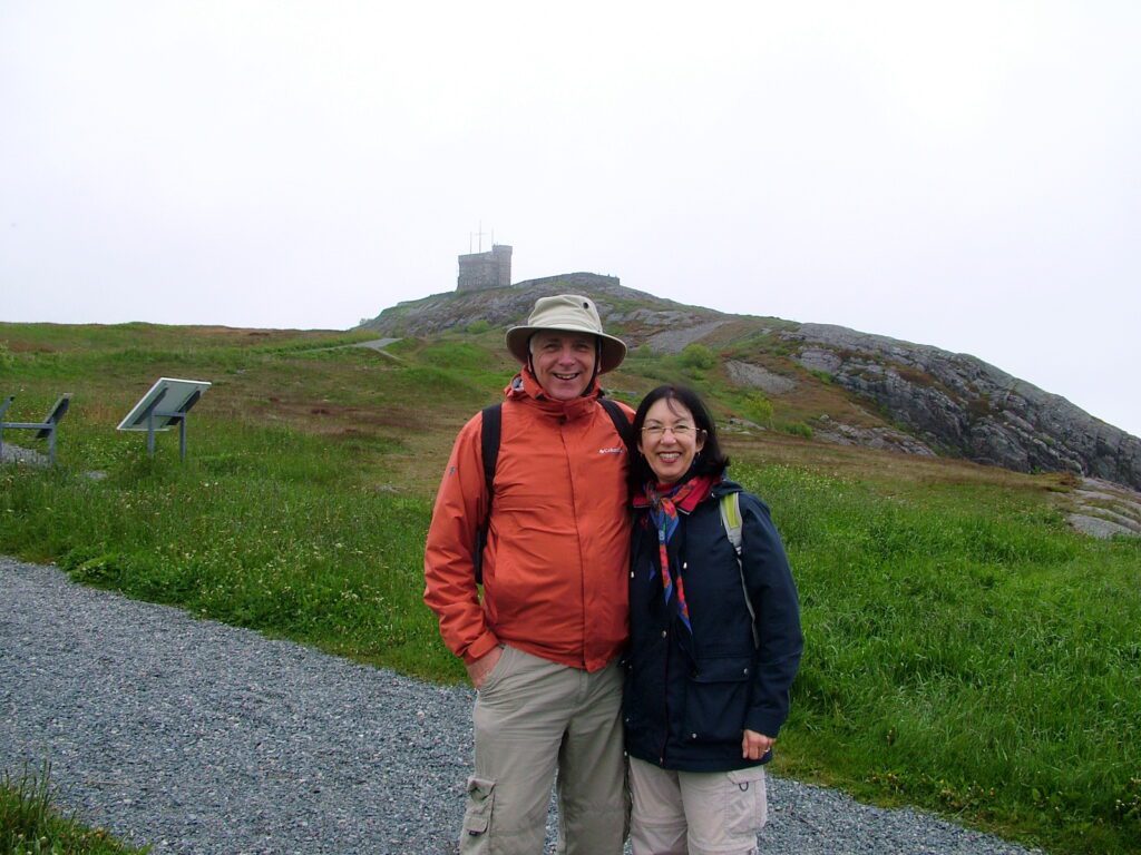 image of jean and bob on signal hill, newfoundland, canada 