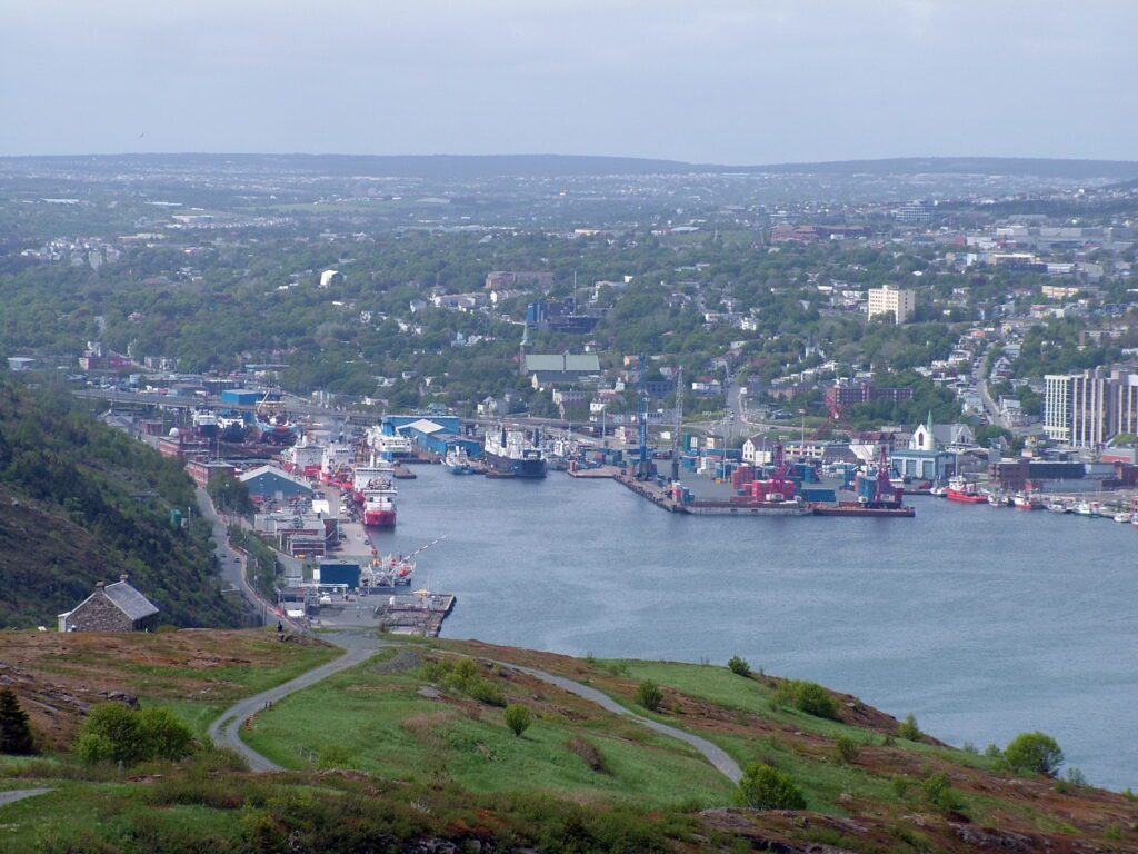 image of st. john's harbour seen from signal hill, st. john's, newfoundland 