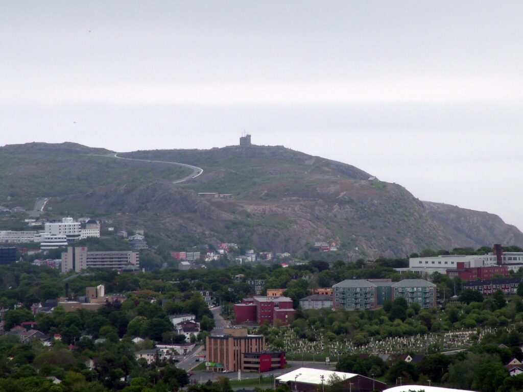 image of signal hill from afar, st. john's, newfoundland