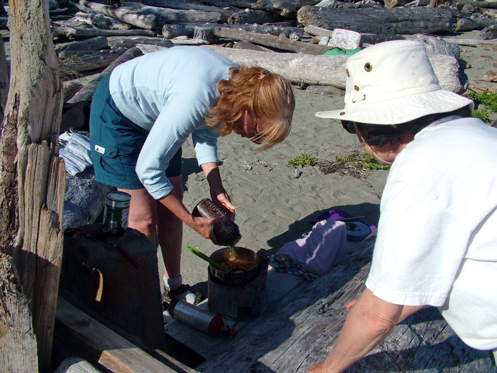 image of campers, medallion beach, vargas island, british columbia