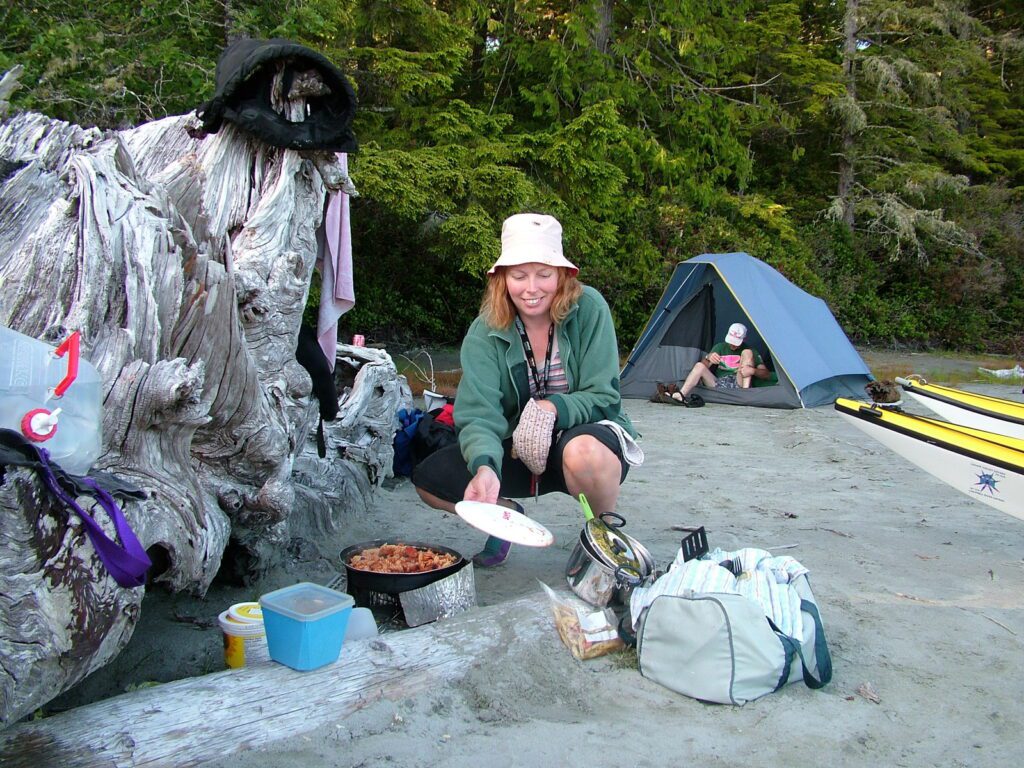 image of campers and campsite, vargas island, british columbia