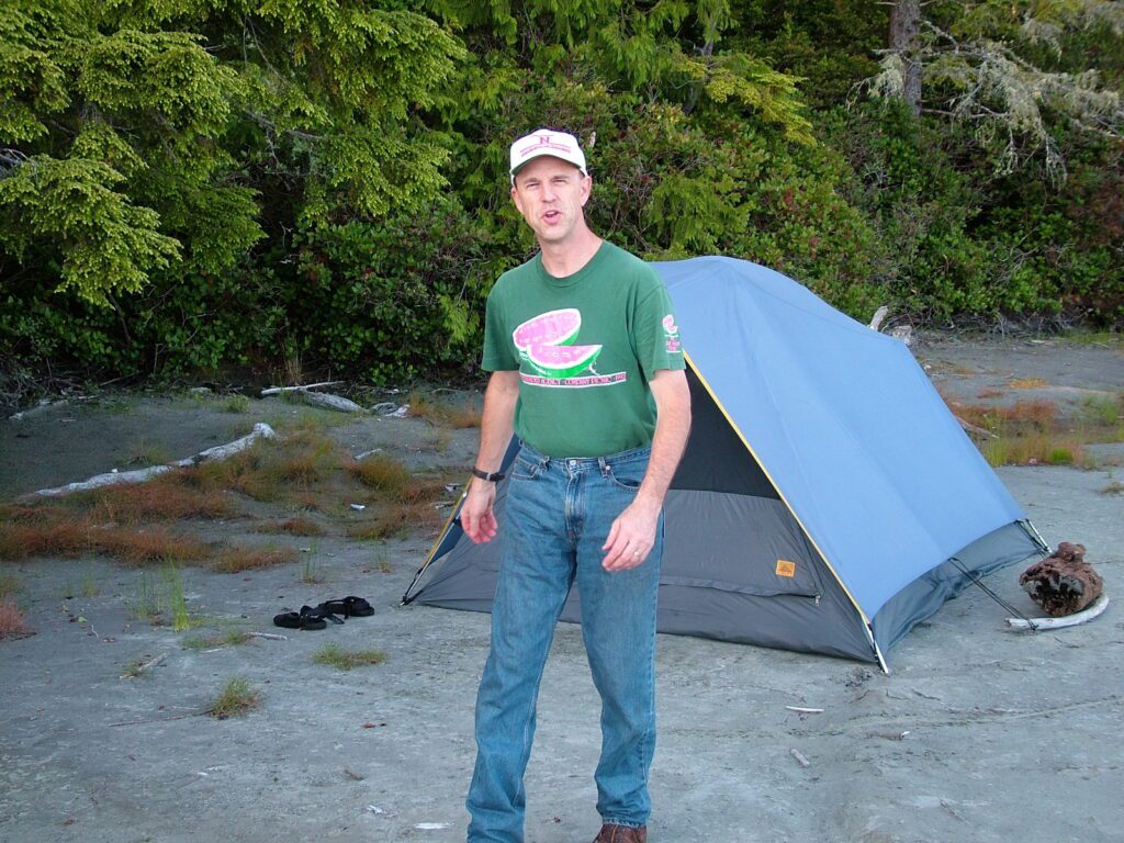 image of a camper, vargas island, british columbia
