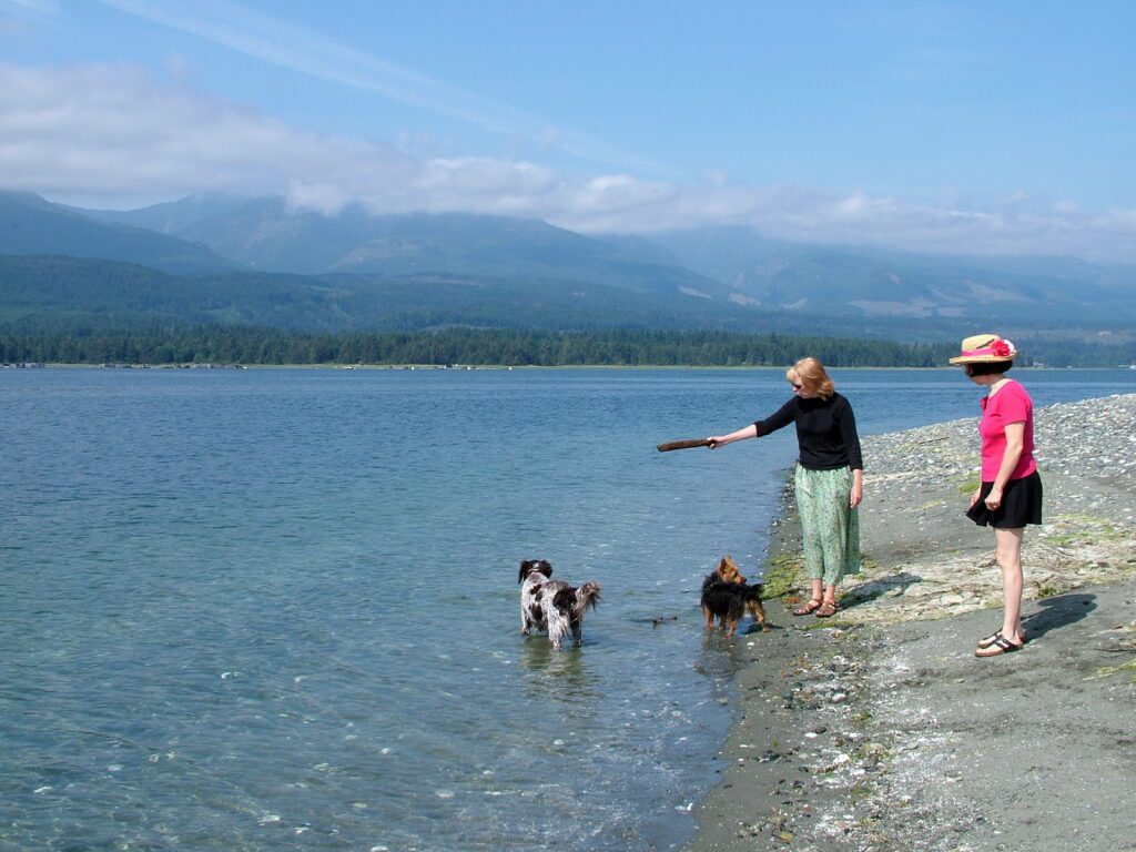 image of jean on the beach, deep bay, vancouver island, british columbia