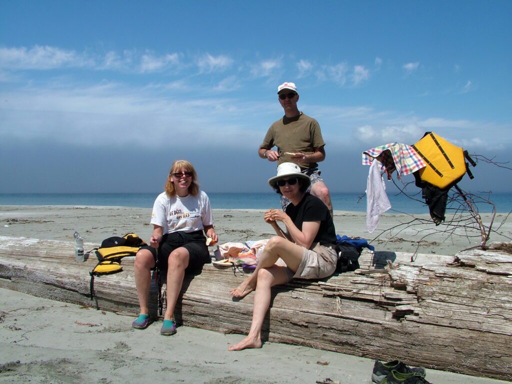 image of people having a picnic, vargas island, british columbia