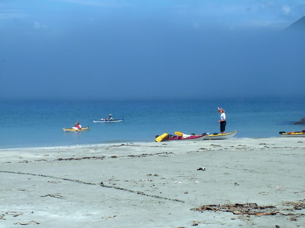 image of kayaks near vargas island, british columbia
