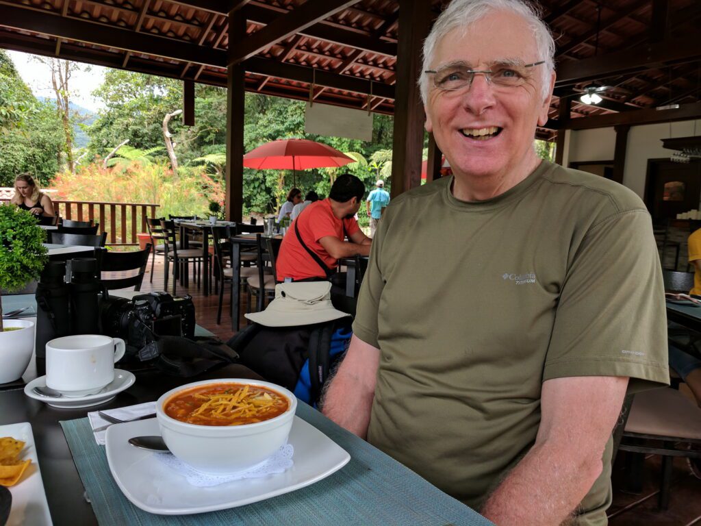 image of bob dining, la fortuna waterfall, la fortuna, costa rica