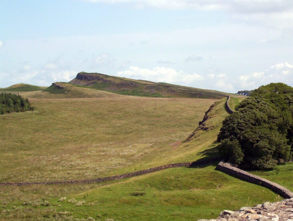 image of Hadrian's Wall, Hotbank Crags, Housesteads Roman Fort, England