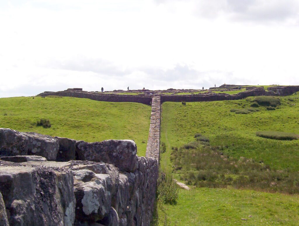 image of the approach to Housesteads Roman Fort along Hadrian's Wall, England