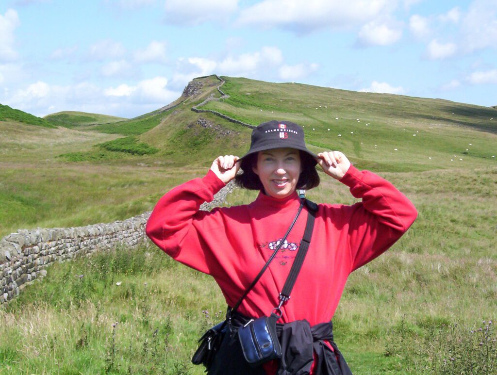 image of Jean near Hadrian's Wall, England