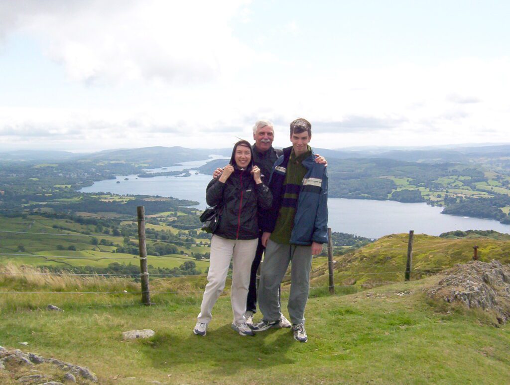 image of bob and jean overlooking lake windermere from wansfell pike, lake district national park, ambleside, England