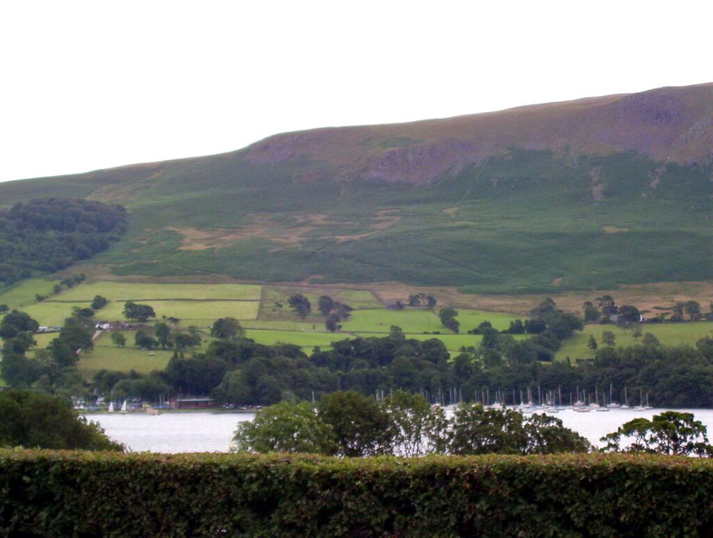 image of fells and Ullswater Lake, Cumbria, England
