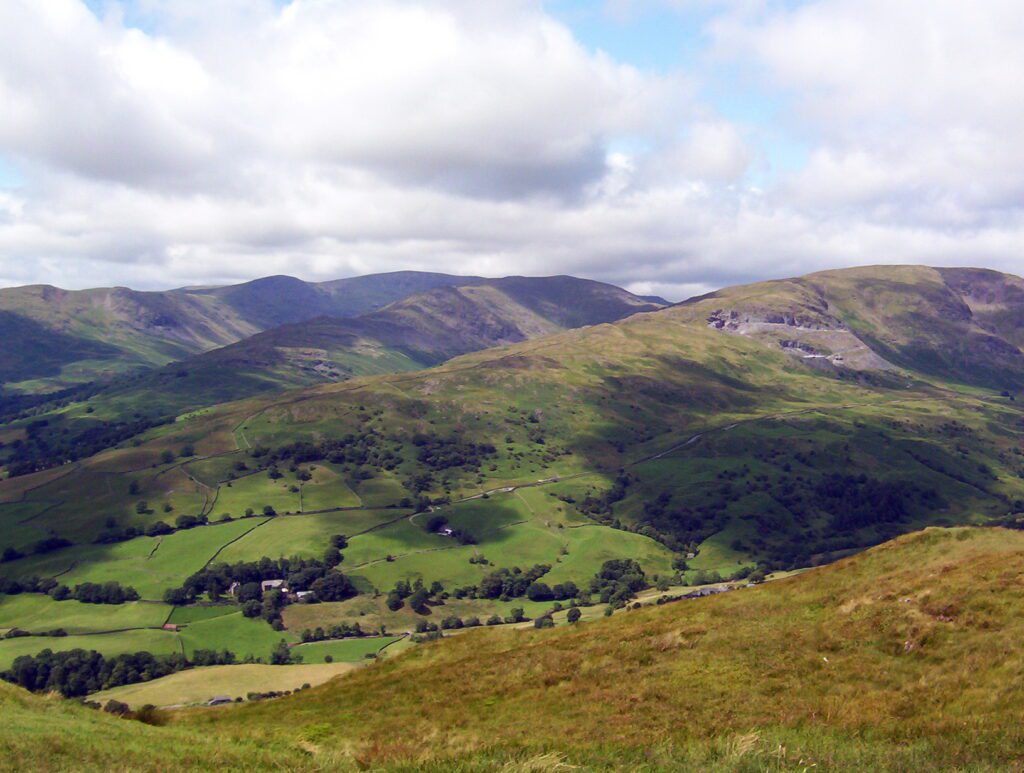 image of the view from wansfell pike, lake district national park, ambleside, cumbria, England