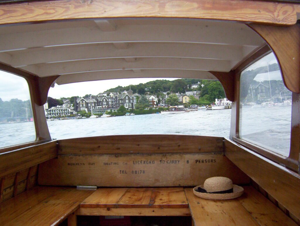 image of Bowness-on-Windermere from Lake Windermere, Bowness Bay, Lake District National Park, England