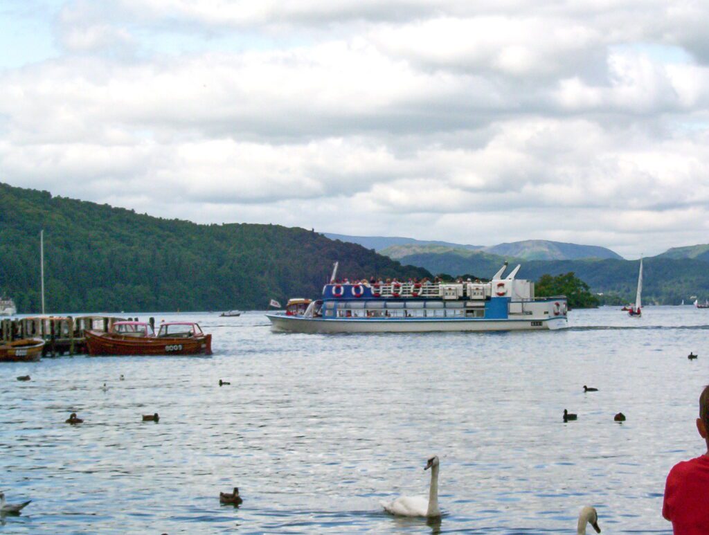 image of a diesel launch, lake windermere, bowness-on-windermere, lake district national park, england