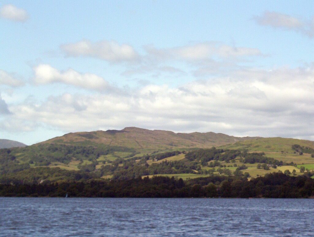 image of Low Pike seen from Lake Windermere, Bowness Bay, Lake District National Park, England