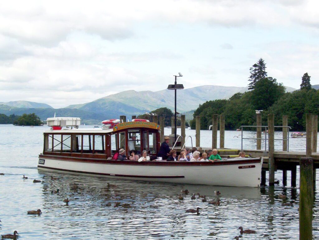 image of MV Muriel II moored in Bowness Bay, Bowness-on-Windermere, Lake District National Park, England