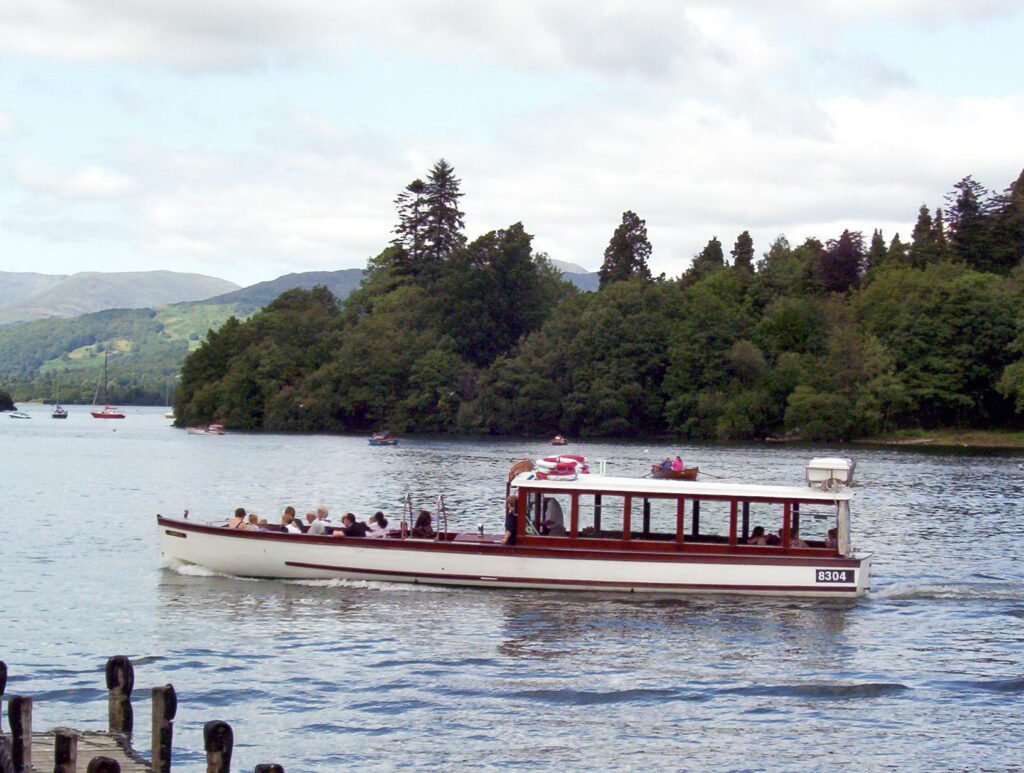image of muriel II passenger launch, lake windermere, bowness-on-windermere, lake district national park, England 