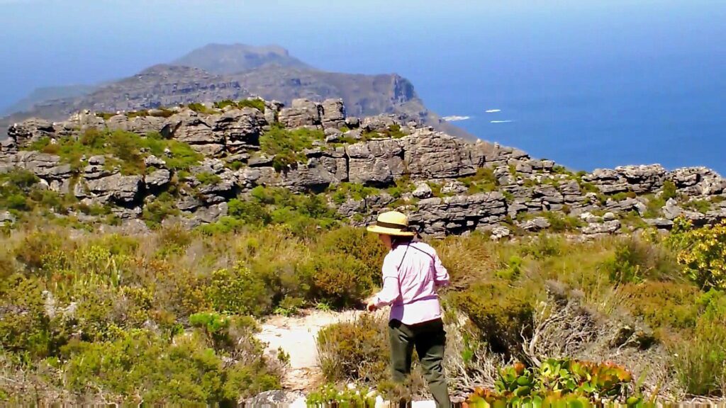 image of Jean on a trail, Table Mountain, Cape Town, South Africa