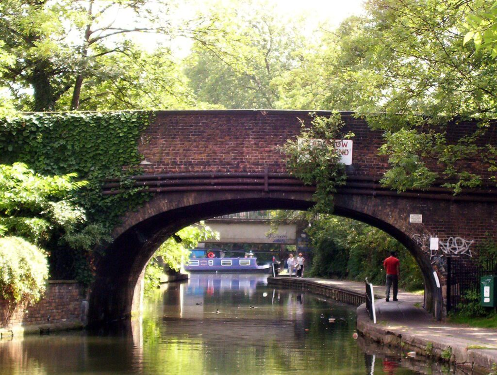 image of bridge over Regent's Canal, Camden Town, London, England