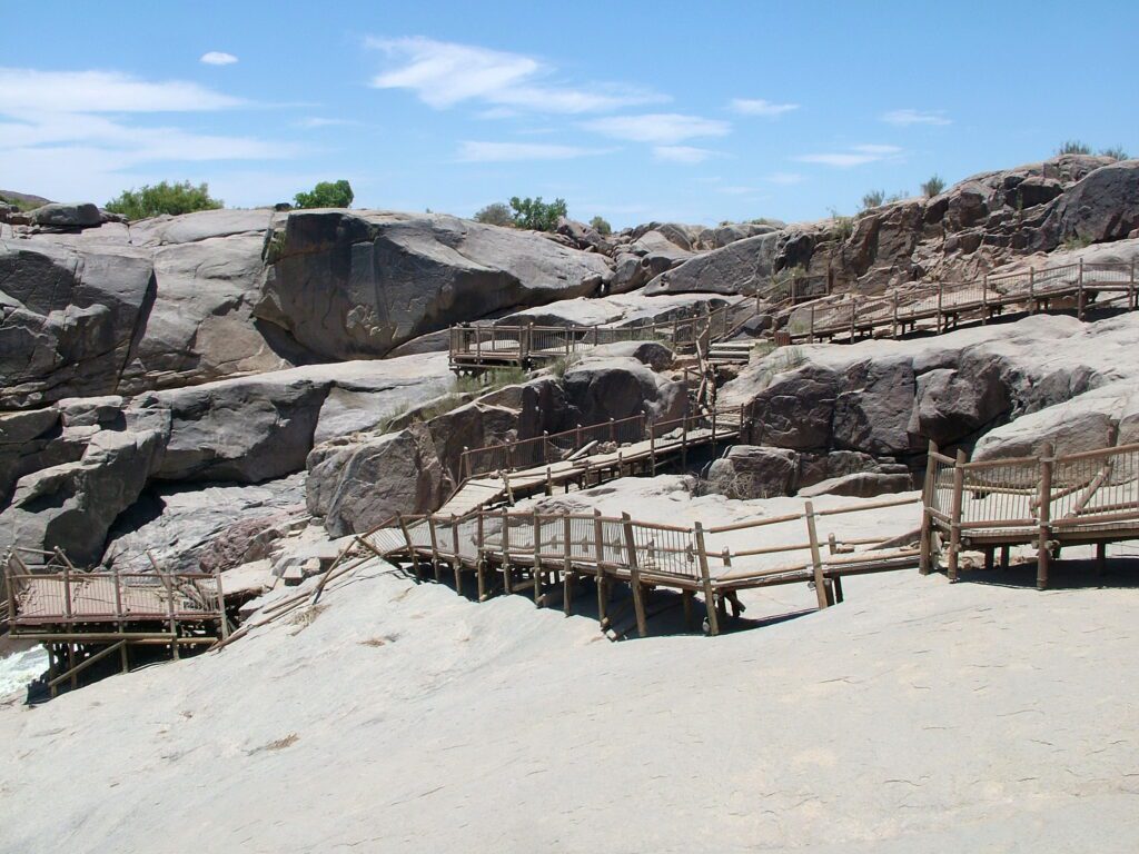image of broken boardwalks, Augrabies Falls National Park, South Africa