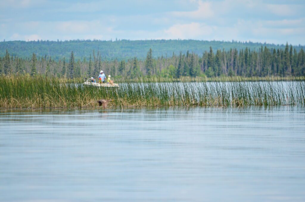 image of fishermen, Hanging Heart Lakes, Prince Albert National Park, Saskatchewan