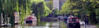 image of the regents canal in London, England